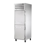 True STR1R-2HS-HC - Refrigerator, one-section, (2) solid half doors, stainless steel front & sides